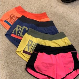 shorts yellow, hot pink, blue and orange